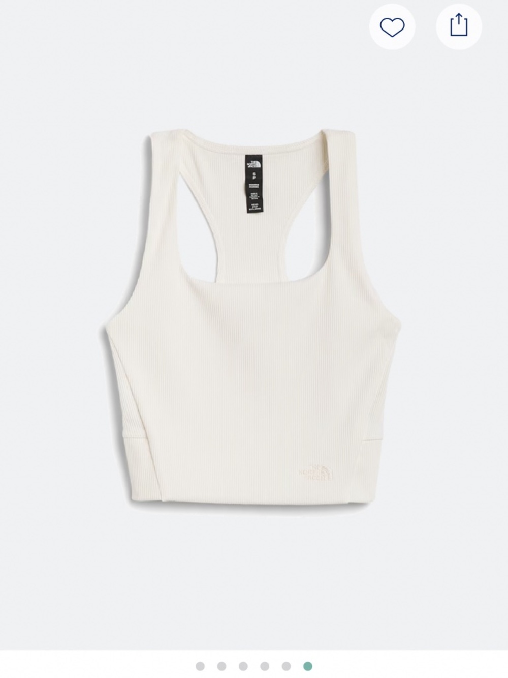 White north face racer back tank top